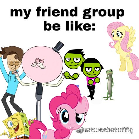 Friend group? Ha!!! More like comfort group!!! Temp cred: @justweebstuffig Friend Group Memes Hilarious, Profile Picture For Family Group, I Love My Friend Group, Every Friend Group Has, Friends Group Images, Weird Friend Group, Group Of Friends Quotes, One Brain Cell, Hi Gif