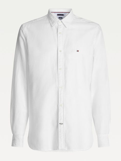 Tommy Hilfiger White Shirt, Tommy Hilfiger Shirts Men, Men's Casual Shirts, Flag Embroidery, Linen Shirts, Button Down, Twill Shirt, Tommy Hilfiger Shirts, Singles Day