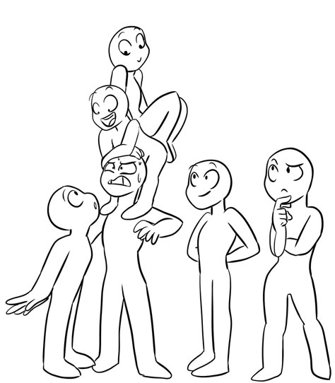 Draw Your Squad Funny, Draw Your Squad, Draw The Squad, Drawing Bases, Drawings Of Friends, Drawing Expressions, Funny Drawings, Easy Drawings Sketches, Drawing Templates