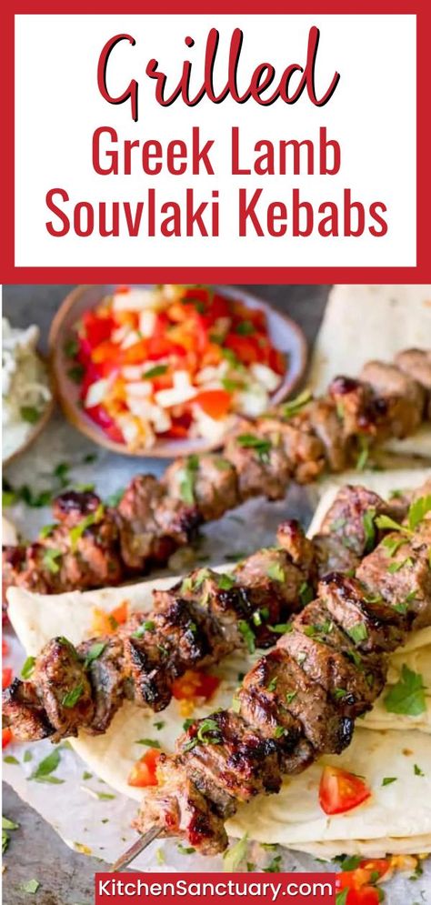 Lamb Kebab Marinade, Lamb Souvlaki Recipe, Lamb Souvlaki, Smoked Pork Recipes, Lamb Marinade, Bacon Turkey, Lamb Kabobs, Souvlaki Recipe, Bbq Lamb