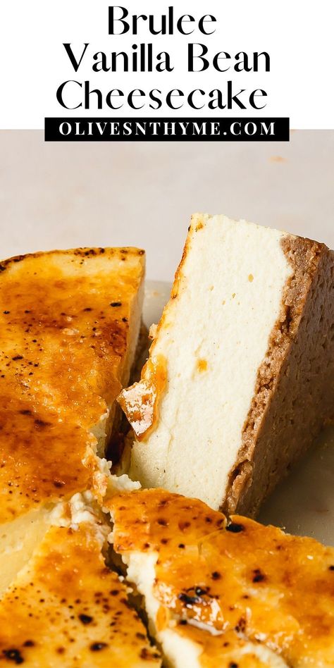 Vanilla Bean Creme Brulee Cheesecake, No Bake Creme Brulee Cheesecake, Cheesecake Creme Brulee, Mini Creme Brulee Cheesecake, Cheesecake Brulee, Cream Brulee Cheesecake, Brulee Desserts, Creme Brulee Cheesecake Recipe, Raspberry Creme Brulee