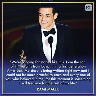 We couldn’t be more excited to see an #Egyptian win the Oscar! Thank you for honoring your parents and Egyptian roots. Congratulations #RamiMalek - so well deserved!!! We’ll be making #koshary in your honor tonight for dinner 💕 #middleeast #egypt #immigrant #oscars #egyptianfood #foodoftheday #quoteoftheday Oscar Speech, Award Speech, Rami Malek, Night At The Museum, Mr Robot, Acceptance Speech, Motivational Speech, Business Awards, Motivational Speeches