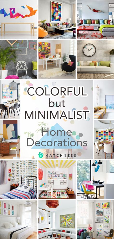 40 Colorful but Minimalist Home Decorations - Matchness.com Scandinavian Living Room Colorful, Colourful Minimalist Living Room, Colorful Minimalist Interior Design, Minimalist Home With Color, Minimalism With Color, Add Color To Home, Minimalist Colourful Living Room, Colorful Minimalist Home Living Room, Scandinavian Colorful Interior