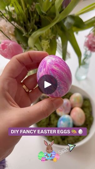 2.9K views · 970 reactions | DIY • Fancy Easter Eggs 🐰👇 

Love this DIYers @kleine_schlawiner Easter Egg crafting from Germany 🇩🇪 

Who is going to try this one out? 

Here is what you need:

Boiled Eggs
Water Soluble Felt Pens
Paper Towels 
Rubber Bands
Bowl of Cold Water 
Cup of Vinegar 

Step by Step Instructions:

1. Boil Eggs 🥚🔥 

2. Then cool off the eggs in cold water 💦 

3. Then take the colored pens and color into a paper towel.

4. Place 1 egg into the paper towel. 

5. Raise up the paper towel snugly around the egg and secure with a rubber band. 

6. Slowly dunk the egg into the cup of vinegar. Twist around.

7. Remove the egg and place on a plate.

8. Repeat with the other eggs.

9. Wait for them to dry.

10. Remove the towels 🤩 

Follow @redospaces for more DIY content Nature Easter Crafts For Kids, Egg Ideas Easter, How To Make Easter Eggs, Egg Easter Decoration, Coloring Eggs Ideas, Decorating Easter Eggs Ideas, Diy Easter Eggs Decorations, Egg Diy Ideas, Eggs Easter Ideas