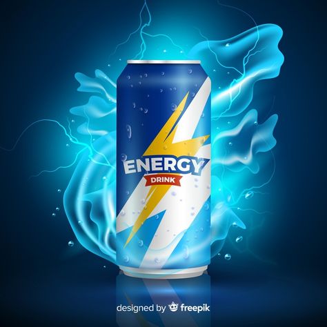 Realistic energy drink ad template | Free Vector #Freepik #freevector Energy Drinks Packaging, Logo Nature, Drinks Brands, Drinks Logo, Graphic Design Ads, Logo Psd, Ad Template, Drinks Design, Sports Drink