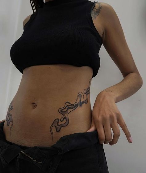 Tattoo Placement Stomach, Asymmetrical Stomach Tattoo, Scorpion Stomach Tattoos Women, Women’s Lower Stomach Tattoo, Waist Tattoos For Women, Cybersigilism Waist Tattoo, Flower Hip Tattoos, Abdomen Tattoo, Waist Tattoos