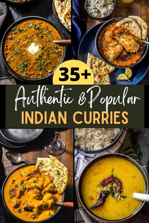 Learn all you need to know about Indian curries and get some easy and authentic recipes that'll get you cooking in no time. Delicious Indian Recipes, Indian Veg Curries, Indian Dishes With Chicken, Traditional Curry Recipes, Curry Night Ideas, Best Indian Curry Recipe, Indiana Food Recipes, Classic Indian Dishes, Making Indian Food