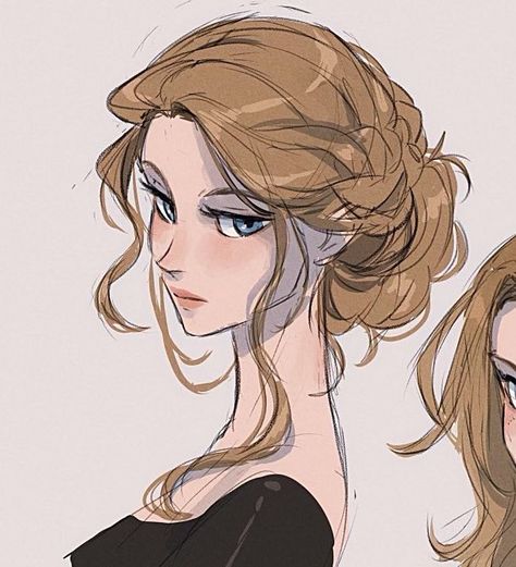 Princess Hair Drawing Reference, Hair Up Drawing Reference, Character Design Hairstyles, Oc Hair Ideas Drawing, Female Hair Reference, Character Design Hair, Female Hairstyles Drawing, 5000 Followers, Professional Illustration