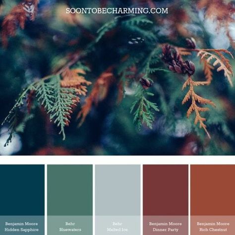 Fall Inspired Color Palette, January Color Pallete, Cool Fall Color Palette, Rich Earthy Color Palette, Blue And Green Living Room Color Scheme, Gemstone Color Palette, Color Themes For Wedding, Wedding Color Palate, Color Pallets Inspiration