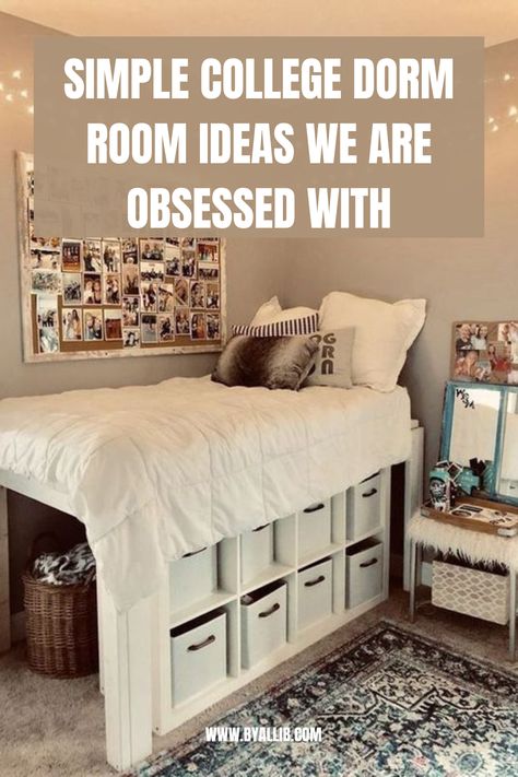 As a mother, this guide was perfect for my daughter! She was going to college and didn't know what to bring! This guide was perfect for her college dorm room! Dorm Tv Stand Ideas, Dorm Underbed Storage Ideas, Dorm Bed Storage, Dorm Room Space Savers, Simple College Dorm, College Dorm Pink, Bed Side Storage, Dorm Room Packing List, Dorm Room Wall Decor Ideas