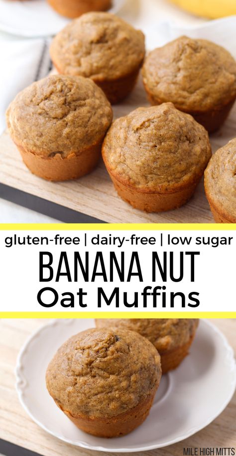 Gluten Free Dairy Free Muffins, Dairy Free Muffins, Breakfast Recipes Kids, Healthy Breakfast Muffins, Oat Muffins, Gluten Free Banana, Go Bananas, Gluten Free Muffins, Gluten Free Dairy Free Recipes