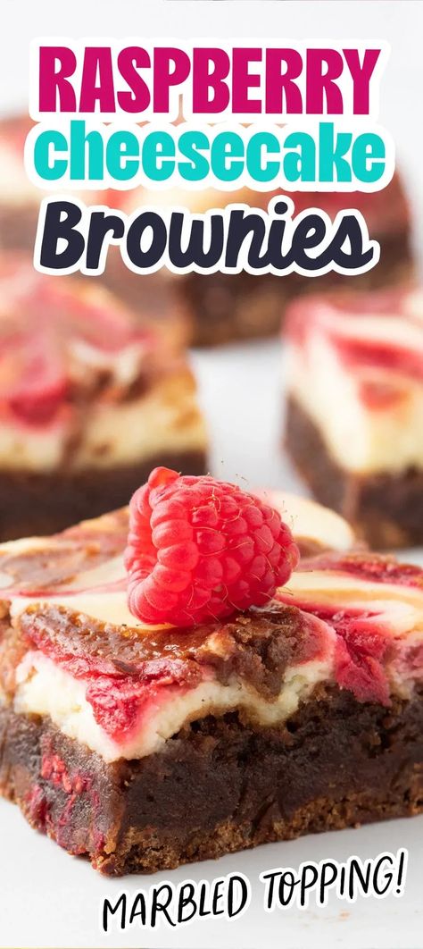 Raspberry Cheesecake Brownies - dessert #dessert Brownie Raspberry Dessert, Raspberry Cheesecake Brownies, Chewy Brownies Recipe, Chocolate Cheesecake Bars, Sweet Bars, Raspberry Cheesecake Bars, Cheesecake Brownies Recipe, Raspberry Brownies, Chocolate Raspberry Cheesecake