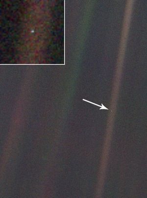 Pale Blue Dot (that's Earth)  As seen from Voyager on the edge of our solar system. Voyager 1, Pale Blue Dot, Earth Photos, Carl Sagan, Earth From Space, To Infinity And Beyond, Our Solar System, Space Science, Space And Astronomy