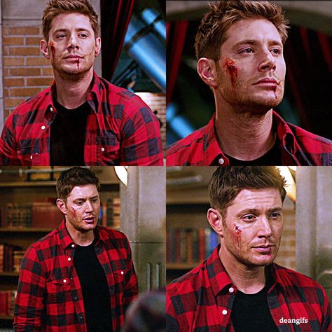 Dean Winchester Red Shirt, Dean Winchester Flannel, Supernatural Bunker, Red Flannel Shirt, Danneel Ackles, Supernatural Dean Winchester, Red And Black Flannel, Sam And Dean Winchester, Supernatural Dean