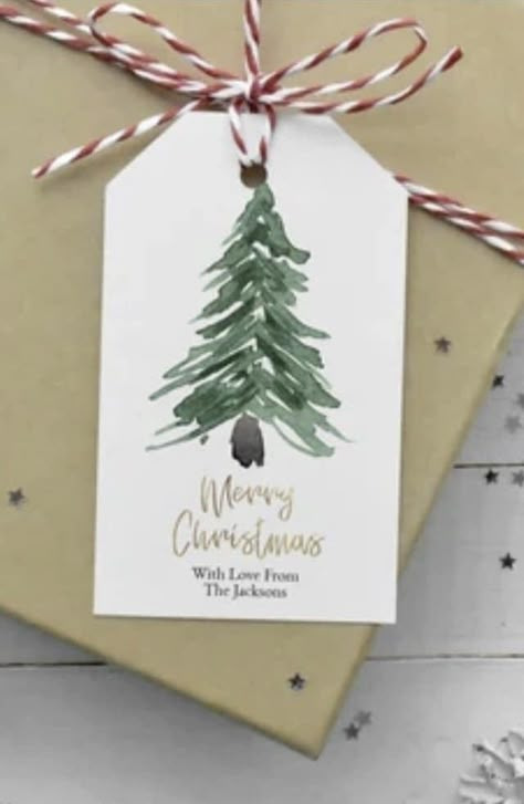 Wooden Christmas Gift Tags Diy, Watercolor Xmas Cards Simple, Hand Painted Gift Tags, Christmas Tags Watercolor, Watercolour Gift Tags, Christmas Watercolor Tags, Simple Watercolour Christmas Cards, Simple Watercolor Christmas Cards, Simple Christmas Watercolor