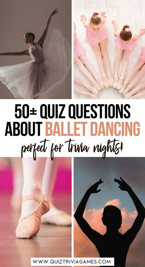 Are you looking for the ultimate Ballet Quiz? You've come to the right place! In this quiz about ballet, you will find 5 rounds of questions and answers about ballet, famous ballerinas and more. Ballet 101, Ballet Games, Famous Ballerinas, Ballet Terms, Famous Ballets, Ballet Positions, Dancer Problems, Dance Memes, Carnival Of The Animals