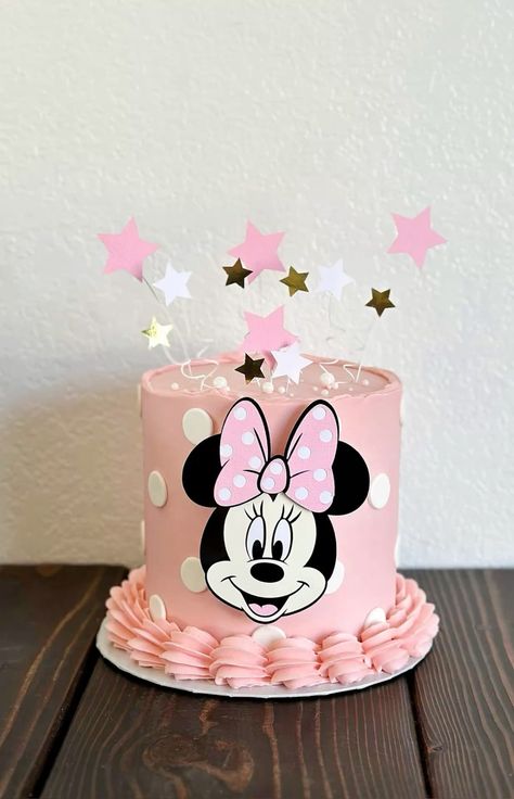 Minnie mouse birthday cake Pink Minnie Mouse Cake, Minnie Mouse Birthday Cake, Mouse Birthday Cake, Thematic Cake, Minnie Mouse Birthday Cakes, Minnie Mouse Cake, Disney Cakes, Mouse Birthday, Minnie Mouse Party