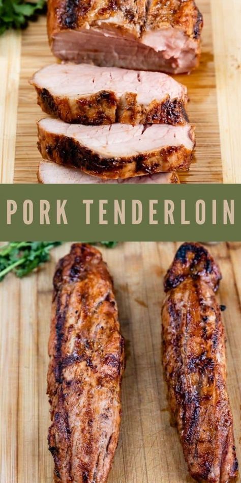 My Pork Tenderloin recipe uses a smokey sweet barbeque sauce and is grilled! It’s a lean cut of pork that is very tender and perfect for grilling, which is my favorite way to cook it. Grilling it is usually faster than baking which means less time making dinner! Barbeque Dinner Ideas, Pork Barbeque Recipes, Barbeque Pork Tenderloin, Barbecue Pork Loin, Tender Pork Tenderloin, Pork Fillet Recipes, Homemade Barbeque Sauce, Grilled Pork Tenderloin Recipes, Meaty Meals