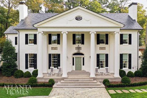 Buckhead Atlanta Homes, Southern Front Porch, Atlanta Homes And Lifestyles, Southern Interior, Wallcovering Pattern, Tuxedo Park, Venetian Plaster Walls, Buckhead Atlanta, Maple Ridge