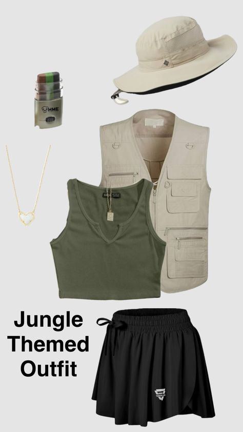 Football game themed outfit Safari Themed Outfits, Safari Theme Football Game Outfits, Jungle Football Game Theme, Safari Football Game Theme, Jungle Outfit Ideas, Jungle Theme Outfit Women, Jungle Theme Outfit, Outfits Highschool, Football Season Outfits