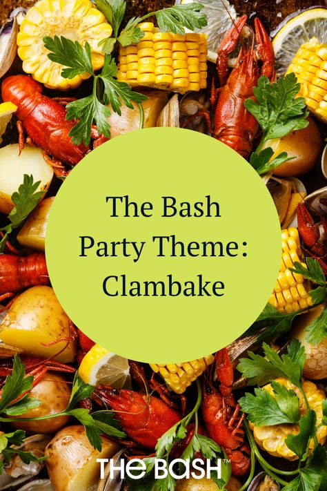 Now that summer is here, it's time to start celebrating! Read here for inspiration on how to host a clambake this year🦞 #thebash #thebashparties #celebrate #startcelebrating #clambake #summer #outside #outdoorparty Clam Bake Party Decorations, Clam Bake Party Ideas, Backyard Clam Bake Party Ideas, Clam Bake Party, Lobster Bib, Outdoor Party Games, Clam Bake, Crab Legs, Seafood Boil