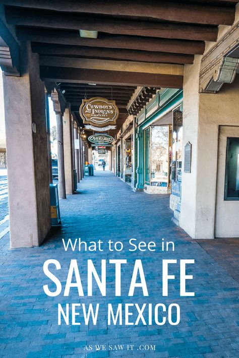 The best itinerary if you are planning one day in Santa Fe for sightseeing. This plan includes best places to stay in Santa Fe, where to eat and shop, plus things to do and tips for visiting Santa Fe Plaza, Loretto Chapel, St. Francis Cathedral, Railyard District, Museum Hill, and more. #usa #travel #vacations #thingstodo #attractions #pueblo Sante Fe New Mexico, Loretto Chapel, New Mexico Vacation, New Mexico Road Trip, Travel New Mexico, Southwest Travel, New Mexico Santa Fe, Santa Fe Plaza, Sante Fe