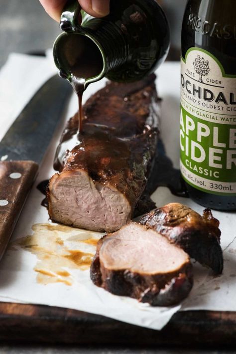 Apple Cider Glazed Pork Tenderloin - Apple Cider is a secret weapon to marinade pork tenderloin so it's juicy AND to make an incredible glaze! Apple Cider Pork, Glazed Pork Tenderloin, Glazed Pork, Cider Recipe, Fall Recipes Healthy, Recipetin Eats, Pork Glaze, How To Cook Pork, Tenderloin Recipes