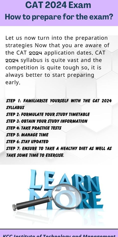 Let's talk about the strategies for preparation. Now that you know when applications for CAT 2024 are due. Since there is a lot of material on the CAT 2024 syllabus and the competition is fierce, it is best to begin studying early. Cat Exam, Mba Student, Educational Illustration, India School, Study Schedule, College Planner, Study Tips College, Exam Preparation, Good Grades