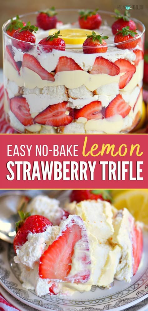 Desserts Trifle, Trifle Cake, Trifle Dessert Recipes, Strawberry Trifle, Tasty Healthy Food, Mom On Timeout, Bbq Desserts, Trifle Recipes, Trifle Desserts