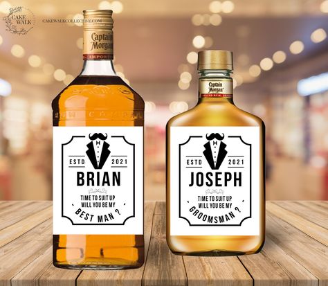 Time to Suit Up Labels / Liquor Labels / Best Man Proposal / Groomsman Proposal / Bachelor labels/ Bachelor Party Favors Custom Bottle Labels, Best Man Proposal, Liquor Bottle Labels, Bachelor Party Favors, Groomsmen Proposal Gifts, Groomsman Proposal, Groomsmen Looks, Liquor Flask, Ways To Propose