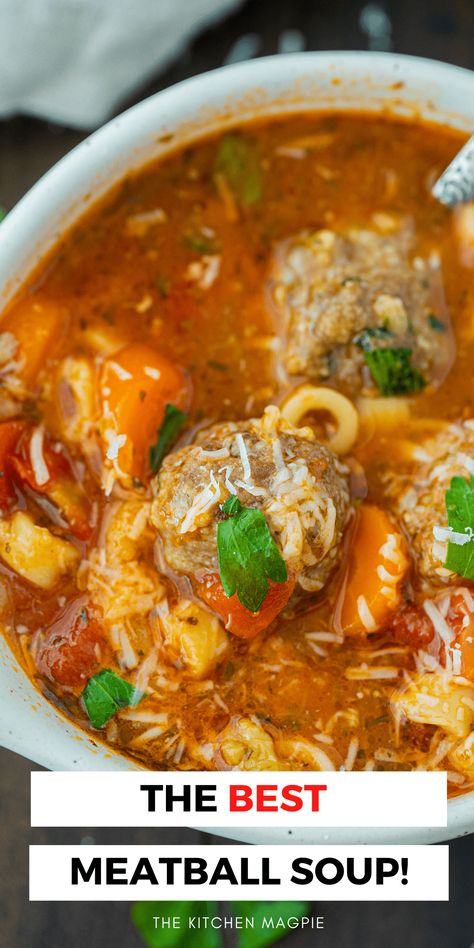 Meatball Soup Meatball Barley Soup, Frozen Meatball Soup Recipes Easy, Turkey Meatball Soup Crockpot, Meatball Soup Recipes Easy, Meat Ball Soup Recipe, Dutch Meatball Soup, Soup With Frozen Meatballs, Meatball Orzo Soup, Meatball Ideas