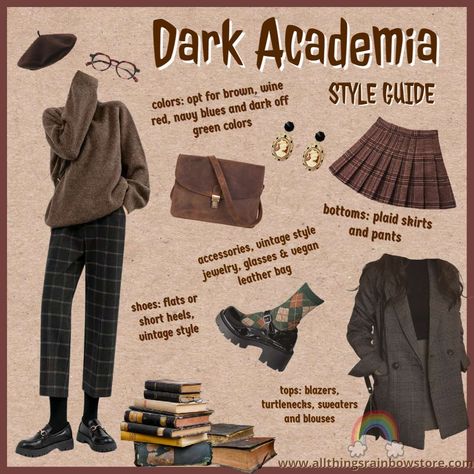 #darkacademia #darkacademiaoutfits #darkacademiaclothes #collegefashion #collegeclothes #darkacademiastyle Dark Academia Style Guide, Dark Academia Colors, Dark Academia Look, Academia Aesthetic Outfit, Dark Academia Outfits, Dark Acadamia, Dark Academia Outfit, Dark Academia Style, Aesthetic Dark Academia