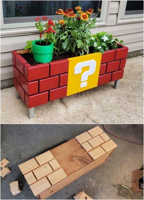 40 Free DIY Planter Box Plans with Detailed Instructions Diy Gaming Room, Elegant Dining Table Centerpiece, Mario Diorama, Dining Table Centerpiece Ideas, Elmo Wallpaper, Table Centerpiece Ideas, Wood Centerpiece, Elegant Dining Table, Diy Planter