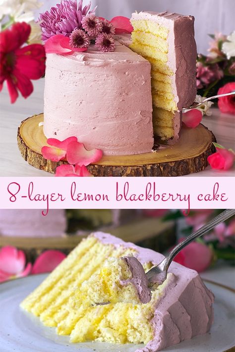 Good Cake Flavors, Easter Layer Cake, Yellow Cakes Ideas, Fancy Cake Flavors, Easter Cake Flavors, Spring Cake Flavors, Fancy Cake Recipes, Flavoured Cakes, Cake Blackberry