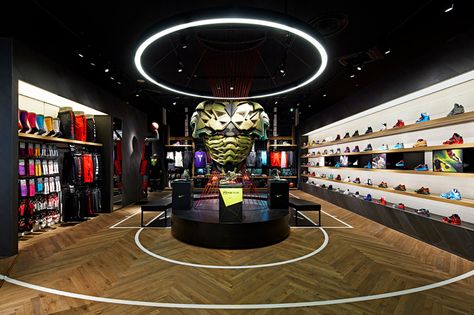 Nike Basketball Store in Japan by Specialnormal Basketball Store, Nike Retail, Basketball Shop, Sportswear Store, Chiba Japan, Retail Lighting, Basketball Design, Sports Store, Retail Store Design