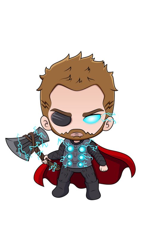 Chibi Thor is the superhero of the incredible Marvel Comics universe. This cute Thor is a thunder god who wields an enchanted hammer that gives him a variety of abilities. The cute Marvel sticker... Thor Chibi Drawing, Marvel Thor Drawing, Baby Thor Cartoon, Marvel Characters Cartoon, Cartoon Marvel Characters Art, Cute Marvel Drawings, Thor Hammer Drawing, Thor Doodle, Chibi Marvel Characters