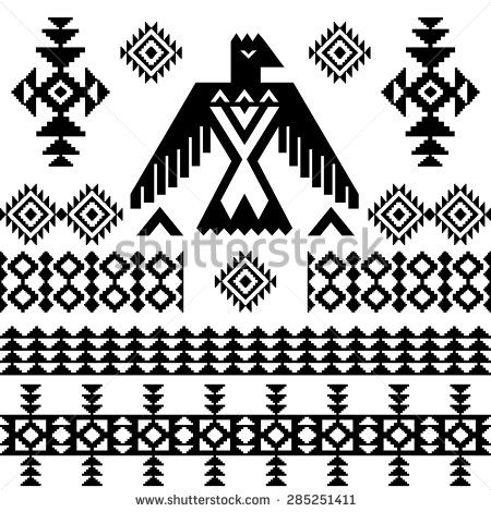 Eagle Vector Stock Photos, Images, & Pictures | Shutterstock Aztec Design Pattern, Native Symbols, Native American Pattern, Aztec Symbols, Ethnic Background, Eagle Pattern, American Indian Tattoos, Eagle Vector, Navajo Pattern