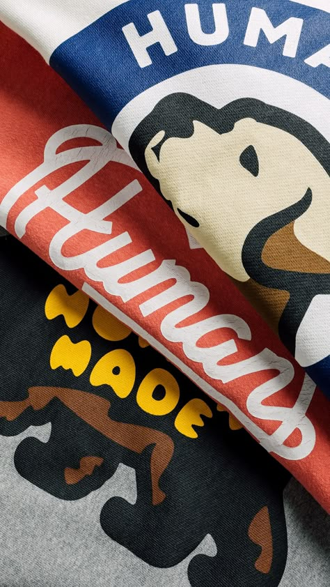 NEW at FEATURE: Human Made Introducing our latest brand roster addition—Human Made. Founded by NIGO, the iconic lifestyle label bridges the gap between Japanese fashion and classic Americana workwear. Shop Human Made available now at our Calabasas, Scottsdale, and Wynn locations + online. Shop now: https://feature.com/collections/human-made Nigo Human Made, Human Made Nigo Wallpaper, Human Made Nigo, Shirt Photography, Selling Clothes Online, T-shirt Photography, Apparel Design Inspiration, Hype Wallpaper, Creative Advertising Design