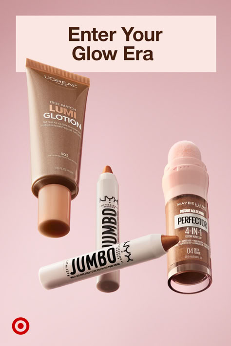 Make heads turn & flaunt your glow up with viral Maybelline, L’Oréal Paris & NYX Professional Makeup. Get the look of a primer, concealer, highlighter & BB cream with Maybelline’s 4-in-1 perfector. Instantly hydrate & luminize your skin for an all over, natural glow with True Match Lumi Glotion from L’Oreal Paris. That’s not all. Go for the jumbo glow with Jumbo Multi-Use Highlighter Stick from NYX Professional Makeup for a show-stopping glow in one swipe. Explore glow skin care now. True Match Lumi Glotion, Lumi Glotion, Best Makeup Brands, Curly Hair Accessories, Highlighter Stick, Face Makeup Tips, Ethereal Makeup, Minimal Makeup, Glow Skin