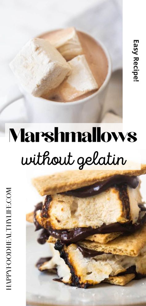 Yes! Marshmallows can be made without gelatin and I'm here to show you how! These Marshmallows are great in hot chocolate, s'mores, or just for snacking in general. Non Gelatin Marshmallows, Agar Agar Marshmallow Recipe, How To Make Marshmallows Without Gelatin, Marshmallow Recipe No Gelatin, Marshmallow Without Gelatin, Natural Marshmallow Recipe, Homemade Marshmallows Without Gelatin, Easy Homemade Marshmallows, Marshmellow Recipes Healthy