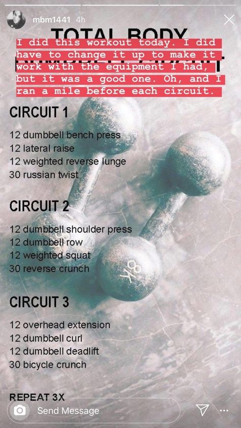 Dumbbell Circuit Workout, Gym Wod, Dumbell Workout, Interval Workout, Trening Fitness, Circuit Workout, Circuit Training, Crossfit Workouts, Body Fitness