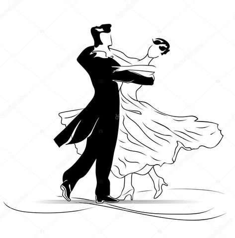 Waltz Dance Drawing, Waltz Pose, Dancing Sketch, Dancing Drawing, Dancer Drawing, Art Deco Cards, Dancer Silhouette, Dancer Painting, Dancing Drawings