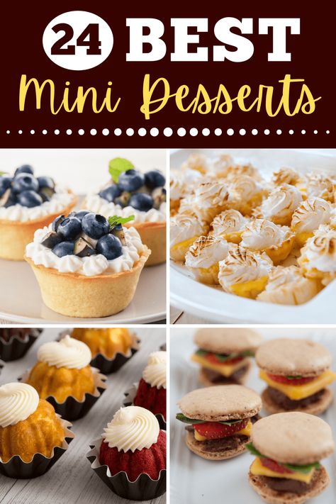 Mini-desserts may be tiny treats, but they're big on flavor and satisfaction! From brownie bites to mini-cheesecakes, these little bites are sure to delight. Bite Sized Desserts For A Crowd, Mini Desserts For A Crowd, Mini Desserts Ideas, Mini Dessert Table, Tiny Desserts, Mini Brownie Bites, Desserts Mini, Mini Cheesecake Bites, Bakery Sweets