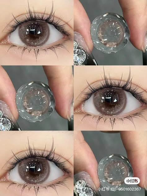 Sparkle Contact Lenses, Douyin Contact Lens, Softlens Contact Lens, Glitter Contacts, Eyelash Aesthetic, Rare Eye Colors, Eye Lens Colour, Rare Eyes, Urban Myth