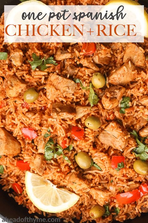 Spanish Chicken And Rice, Spanish Chicken, Today Is Monday, Quick Chicken Recipes, Spanish Rice, Quick Chicken, Roast Potatoes, Boneless Skinless Chicken Thighs, Skinless Chicken Thighs