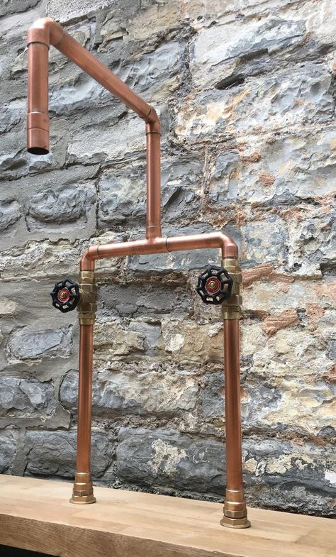 Copper Pipe Taps, Copper Shower Head, Exposed Plumbing, Copper Taps, Copper Faucet, Belfast Sink, Wall Mounted Taps, Brass Tap, Plumbing Problems