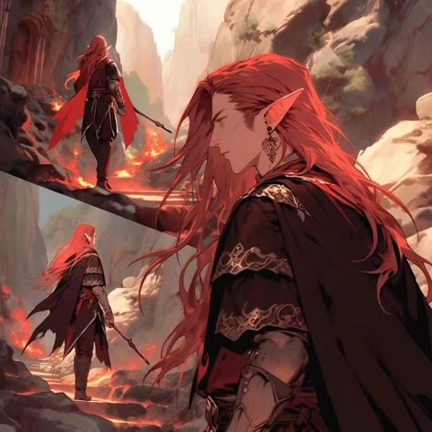 Red Hair Elf, Seelie Court, Mtg Proxies, Male Fairy, Male Elf, Walpapers Cute, Elf Characters, Elves Fantasy, Elf Art