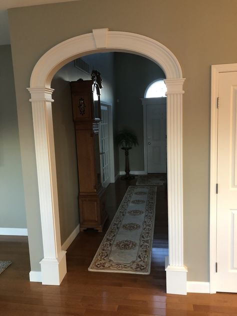 Before & After Archway Trim — CurveMakers Arch Kits Door Arch Design, Arched Molding, Archway Trim, Archway Molding, Arch Moulding, Archways In Homes, Moulding Ideas, Archway Decor, Door Arch