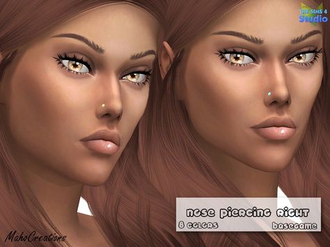 piercing for the left and right side in a set  Found in TSR Category 'Sims 4 Accessories Sets' Sims 4 Nose Stud, The Sims 4 Cc Nose Piercing, Cc Nose Piercing, Sims4 Cc Hairstyles, Sims 4 Cc Nose Ring, Sims 4 Cc Nose, Sims 4 Make Up Cc, Sims 4 Piercing, Sims 4 Cute Cc