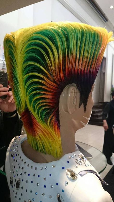 Hair Competition, Hair Designs For Boys, Weird Hair, Futuristic Hair, Jojo Fashion, Hair Colour Design, Competition Hair, Help Hair Grow, Dramatic Hair